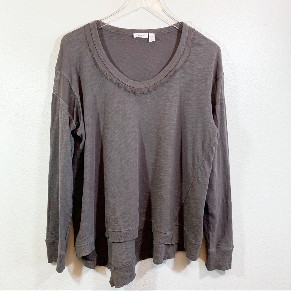 Wilt Gray Long Sleeve Top